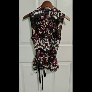 Brown button up blouse